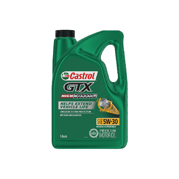 Castrol GTX High Mileage 5W30 Synthetic Blend Motor Oil 5QT #CAS03102C