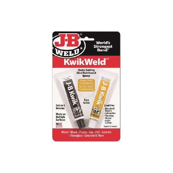 J-B WELD KWIKWELD QUICK SETTING STEEL REINFORCED EPOXY - 2 OZ #8276