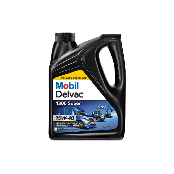 Mobil Delvac 1300 Super Heavy Duty Synthetic Blend Diesel Engine Oil 15W40 4QT #MOB122492-C