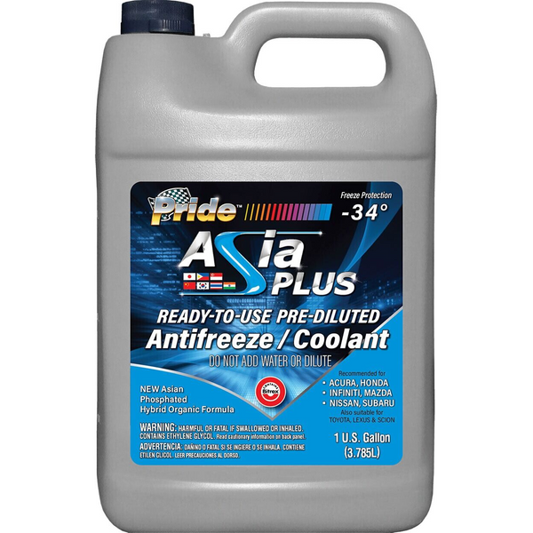 Pride Asia PLUS Pre-Diluted Antifreeze / Coolant Blue PRIDE6PA34