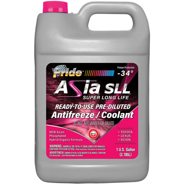 Pride Asia SLL Super Long Life Pre-Diluted Antifreeze / Coolant Pink PRIDE6PTP34